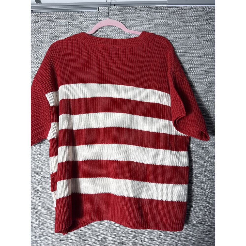 Market & Spruce Marie Crewneck Short Sleeve Sweater, Red, XL - Picture 5 of 6